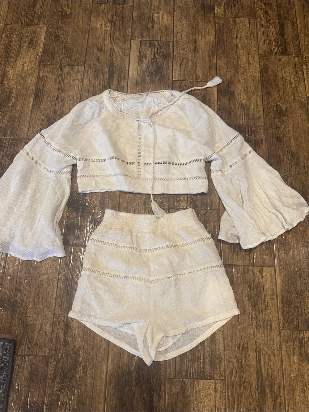 Free People “Mi Corazon” two-piece set in Gardenia, size XS